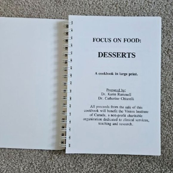 4/$25 Focus on Food Desserts - Cookbook in Large Print by Vision Institute - Picture 2 of 7